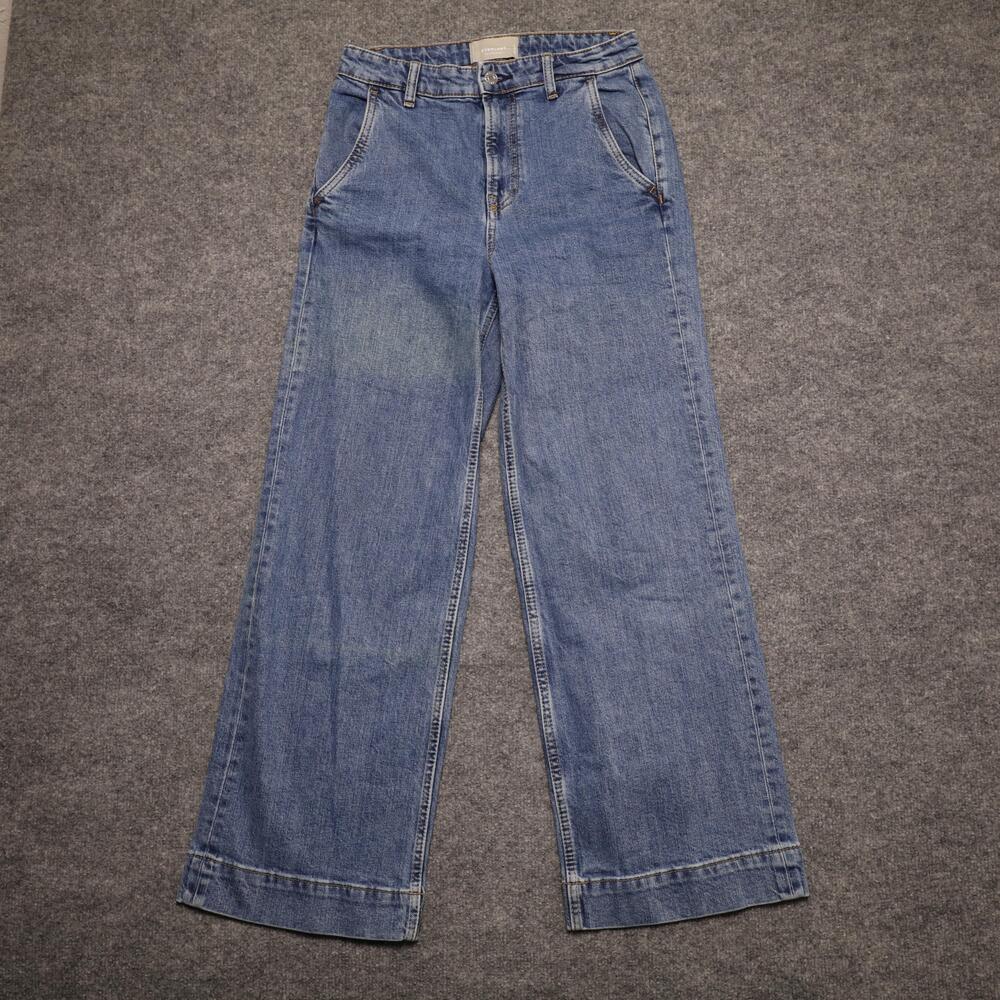 Everlane The Wide Leg Jeans Womens 28 Regular Blue High Rise Wide Leg Denim